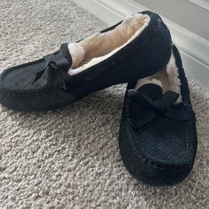 UGG loafer slipper with satin bows